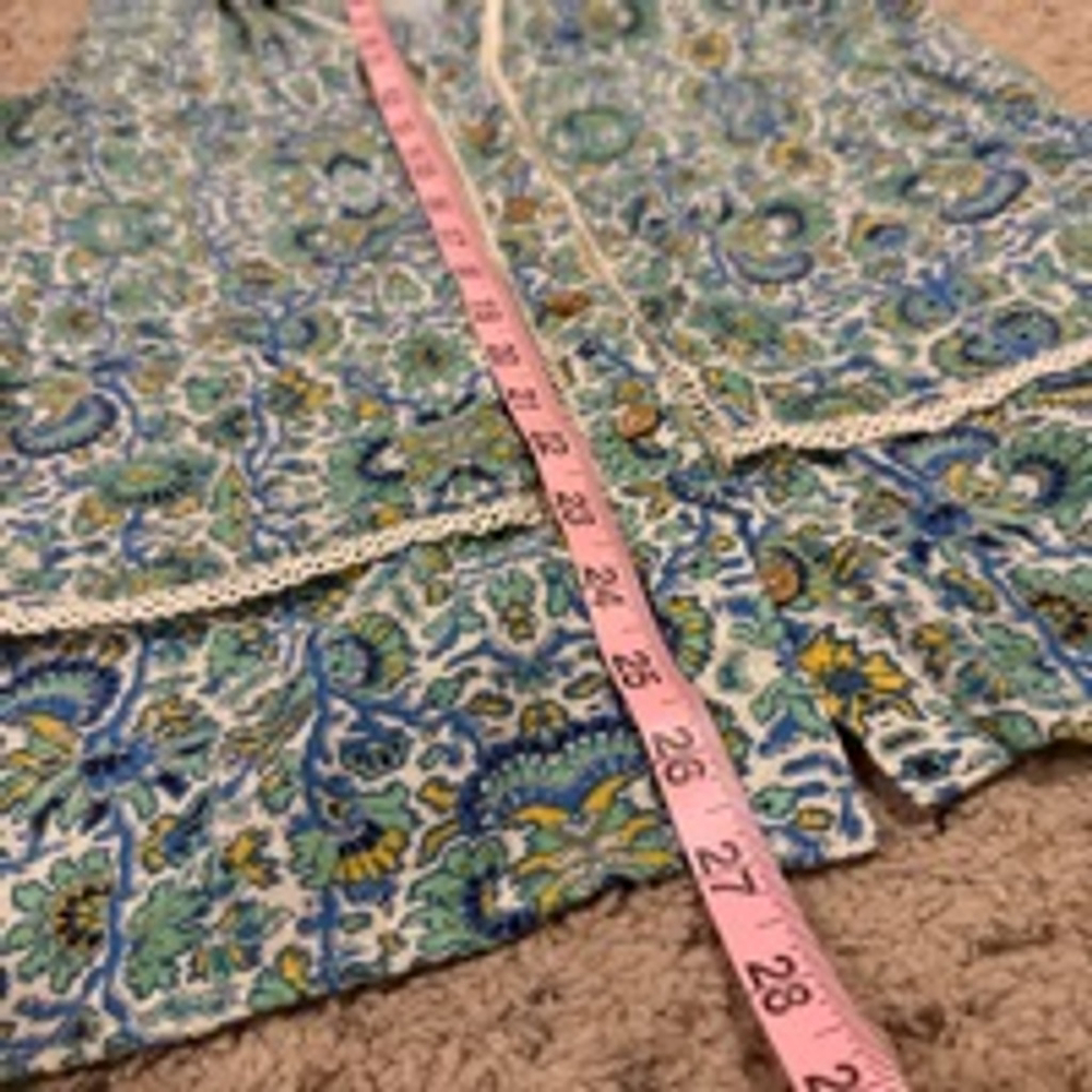 Women's Democracy Sleeveless Top Size M Blue Green Floral - Picture 5 of 7